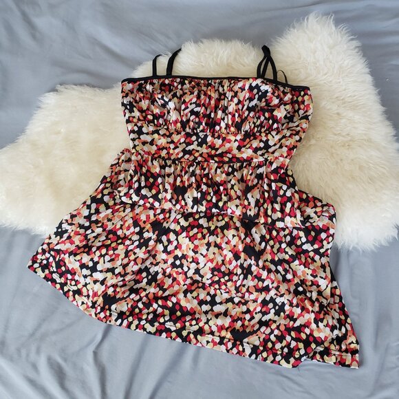 Johnny Martin Multi Color Dress - Size M - Flowy, ruched, spaghetti straps. - Picture 3 of 12